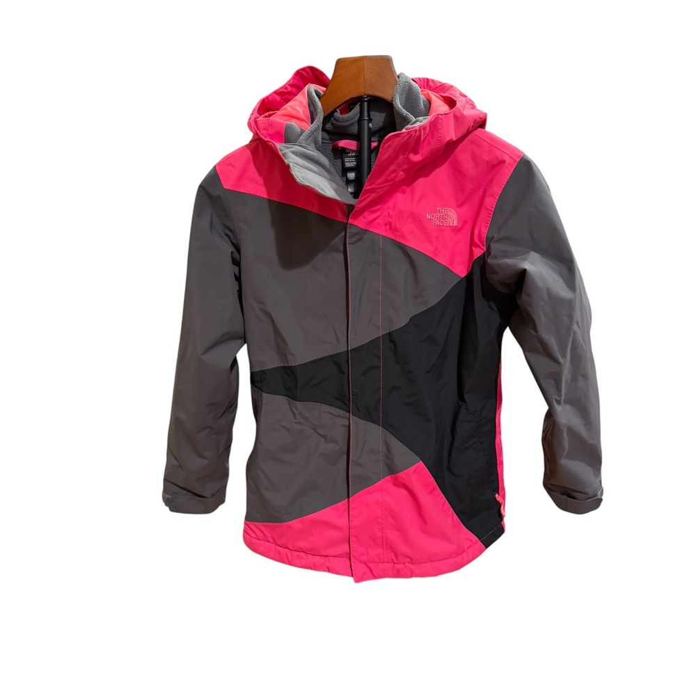 The North Face Girls DryVent 3-in-1 Jacket Pink Grey Black Size L 14/16 gorpcore